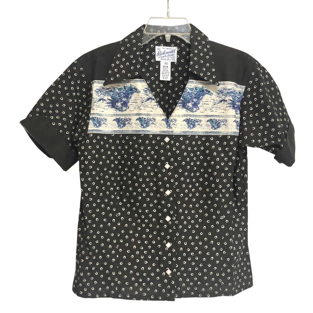 Rockmount Ranch Wear Cowboy/Cowgirl Short Sleeve Shirt Womens Medium Vintage NWT